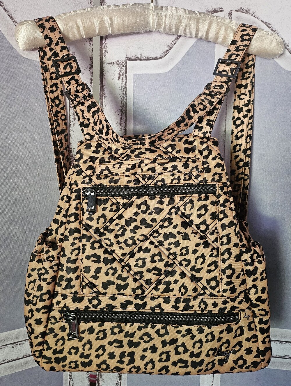 $90 Retail Lug Skyhop Backpack in Spotted Leopard, Popular & Sold Out Everywhere